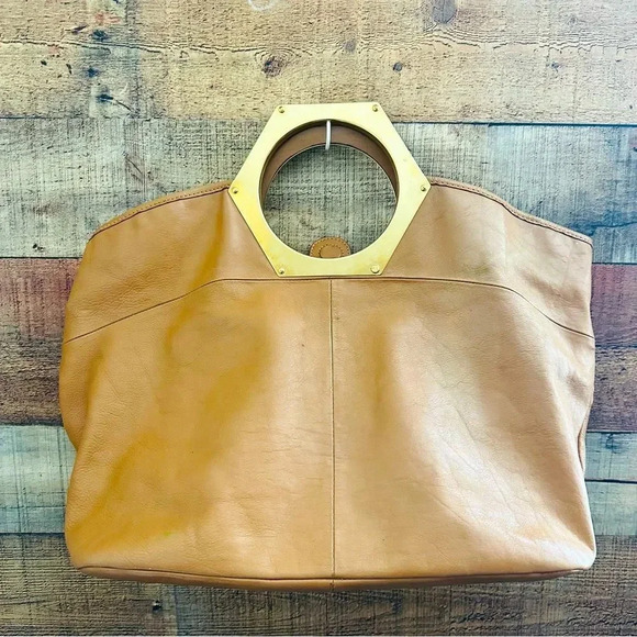 Jonathan Adler Hex Handle Leather Bag - Picture 1 of 10